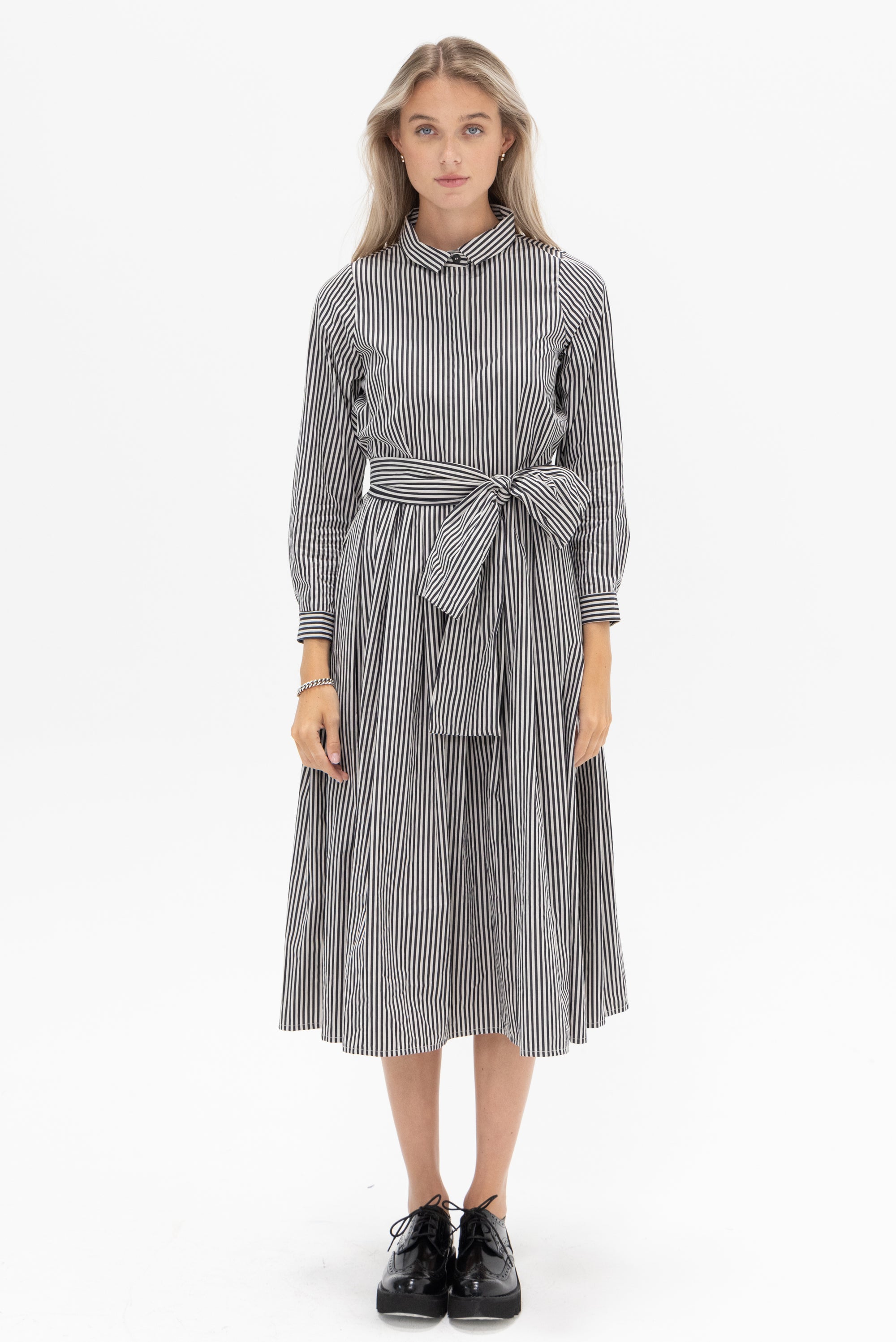 BERGFABEL - Lena Dress, Black & White Stripe