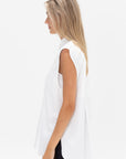 TIBI - Eco Poplin Sleeveless Shirt, White