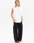 TIBI - Eco Poplin Sleeveless Shirt, White