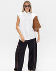 TIBI - Eco Poplin Sleeveless Shirt, White