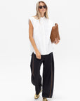 TIBI - Eco Poplin Sleeveless Shirt, White