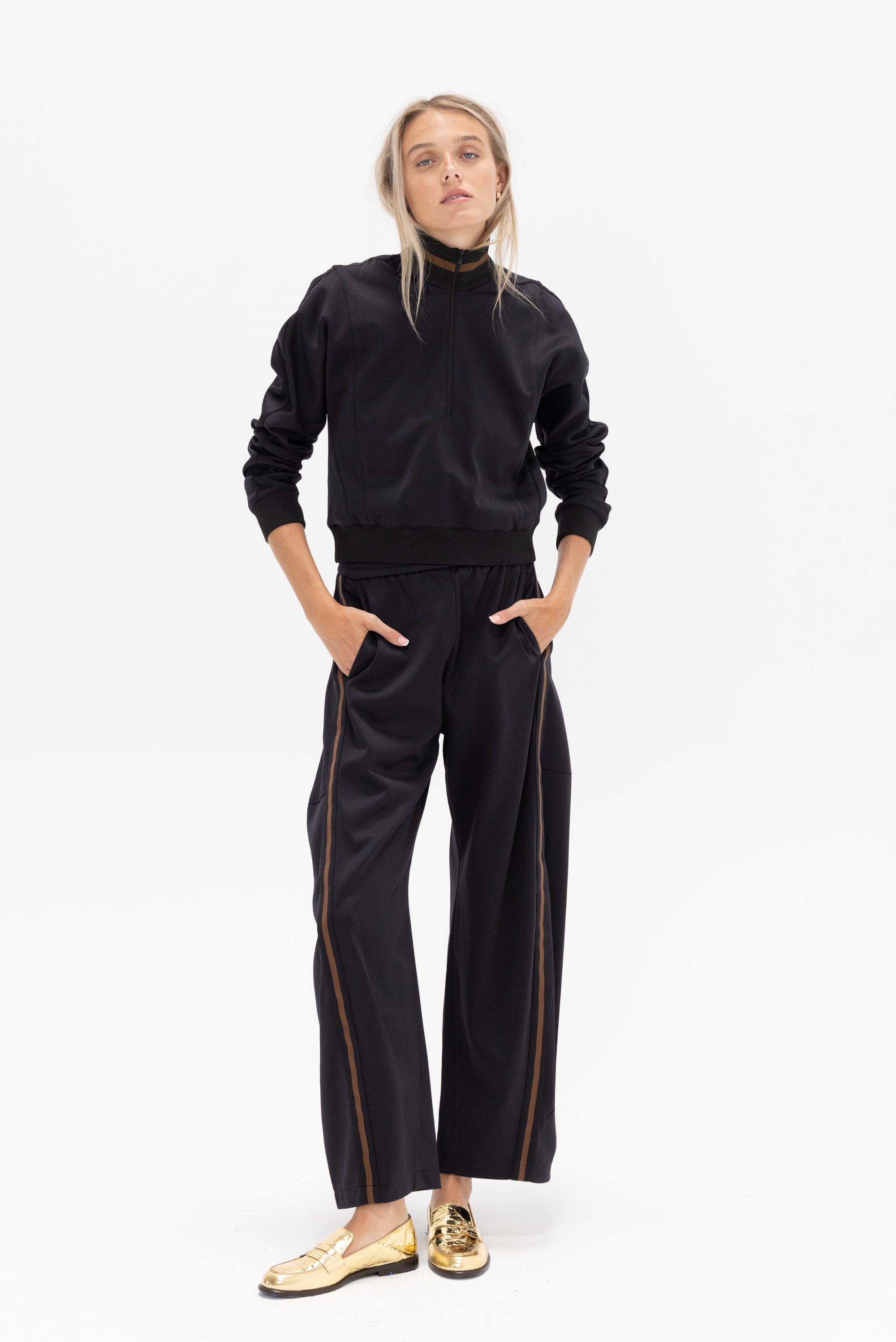 TIBI - Cropped Sweatshirt, Black