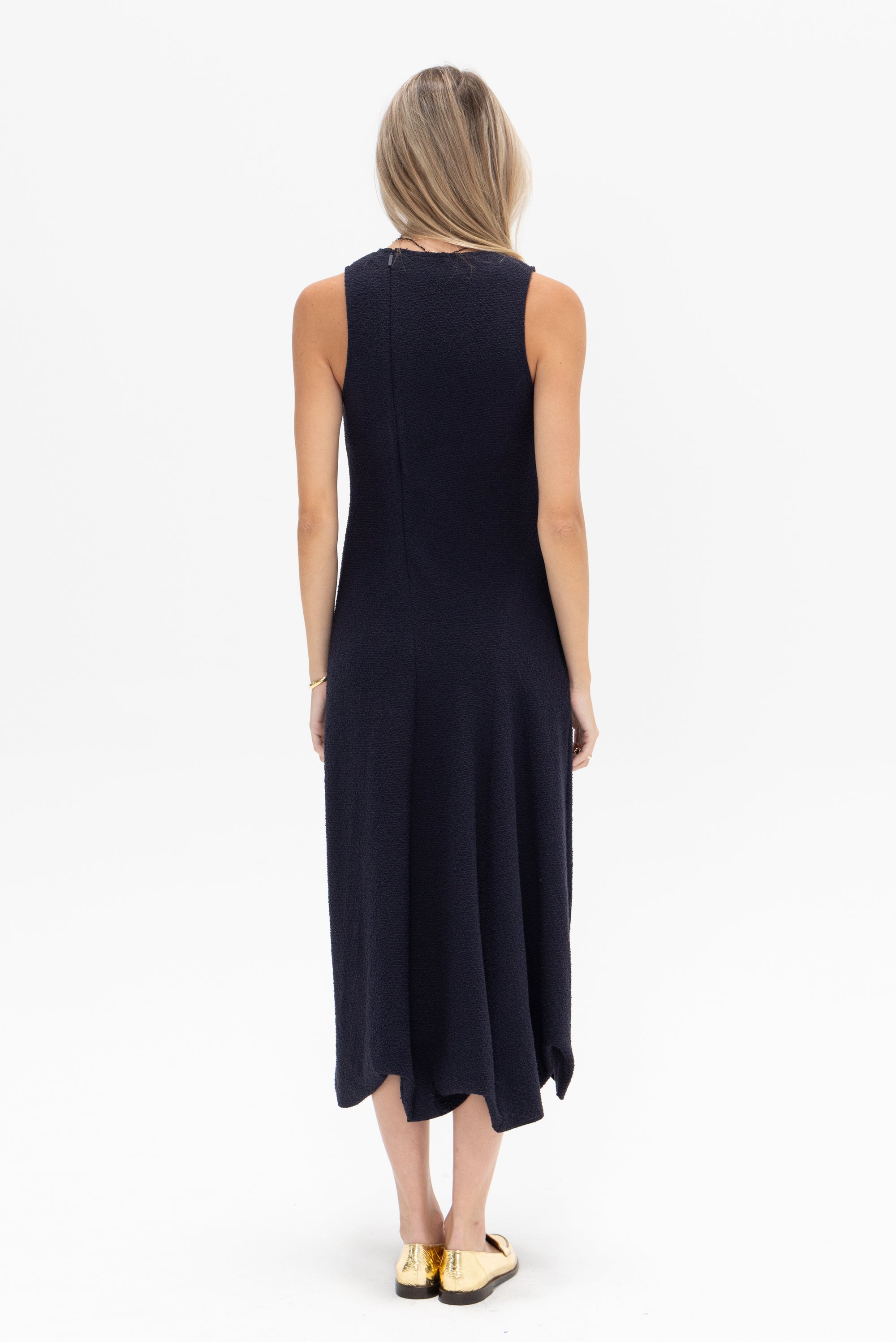 TIBI - Bouncle Knit Tank Tucked Dress, Midnight