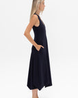 TIBI - Bouncle Knit Tank Tucked Dress, Midnight