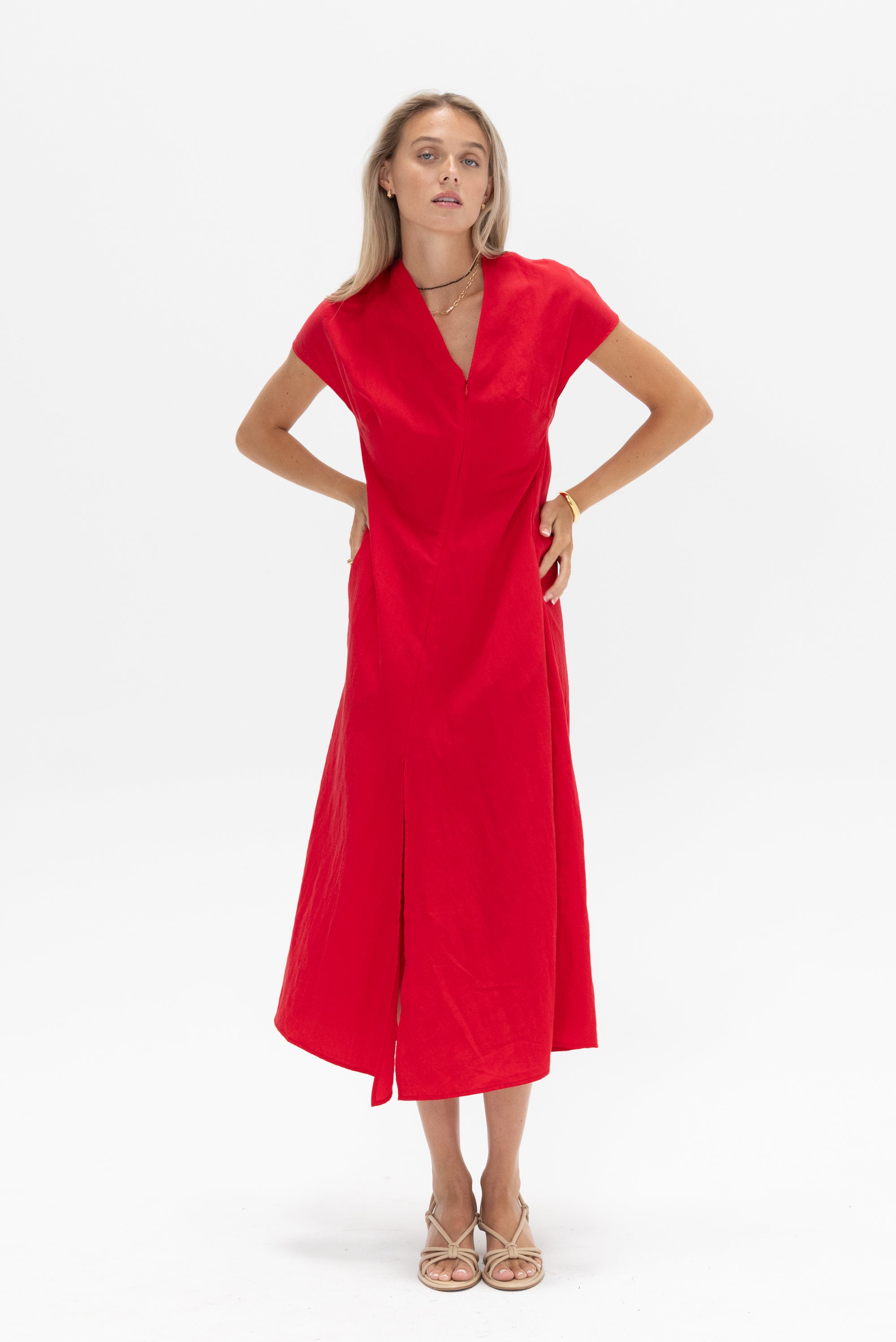 ZERO + MARIA CORNEJO - Long Silent Dress, Red