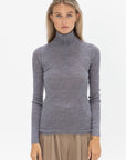 TIBI - Zip-Up Turtleneck Sweater, Grey