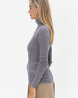 TIBI - Zip-Up Turtleneck Sweater, Grey