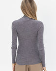 TIBI - Zip-Up Turtleneck Sweater, Grey