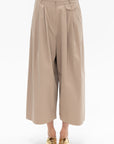 TIBI - Big Twill Triple Pleat Cropped Pant, Vintage Khaki