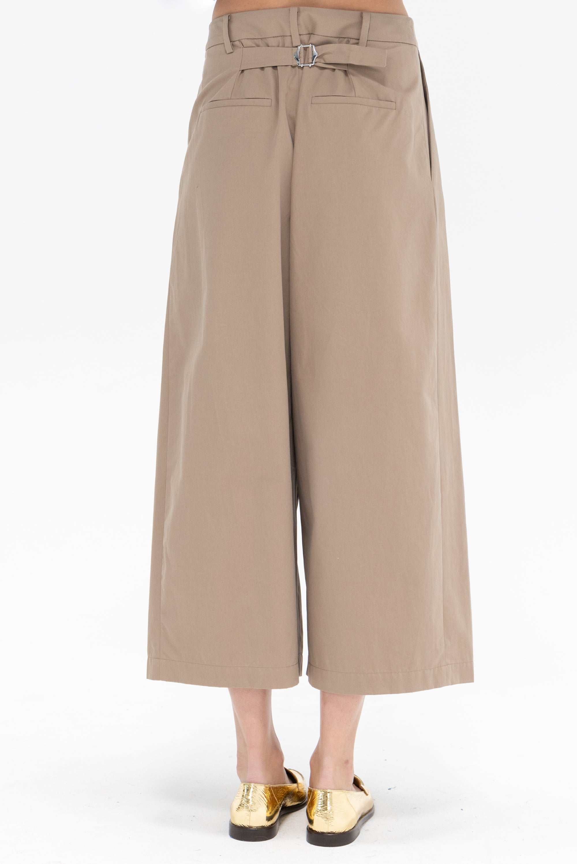 TIBI - Big Twill Triple Pleat Cropped Pant, Vintage Khaki