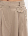 TIBI - Big Twill Triple Pleat Cropped Pant, Vintage Khaki