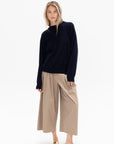 TIBI - Big Twill Triple Pleat Cropped Pant, Vintage Khaki