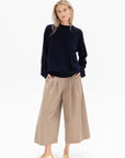 TIBI - Big Twill Triple Pleat Cropped Pant, Vintage Khaki