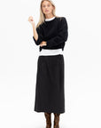 TIBI - Bio Twill Triple Pleat Skirt, Black