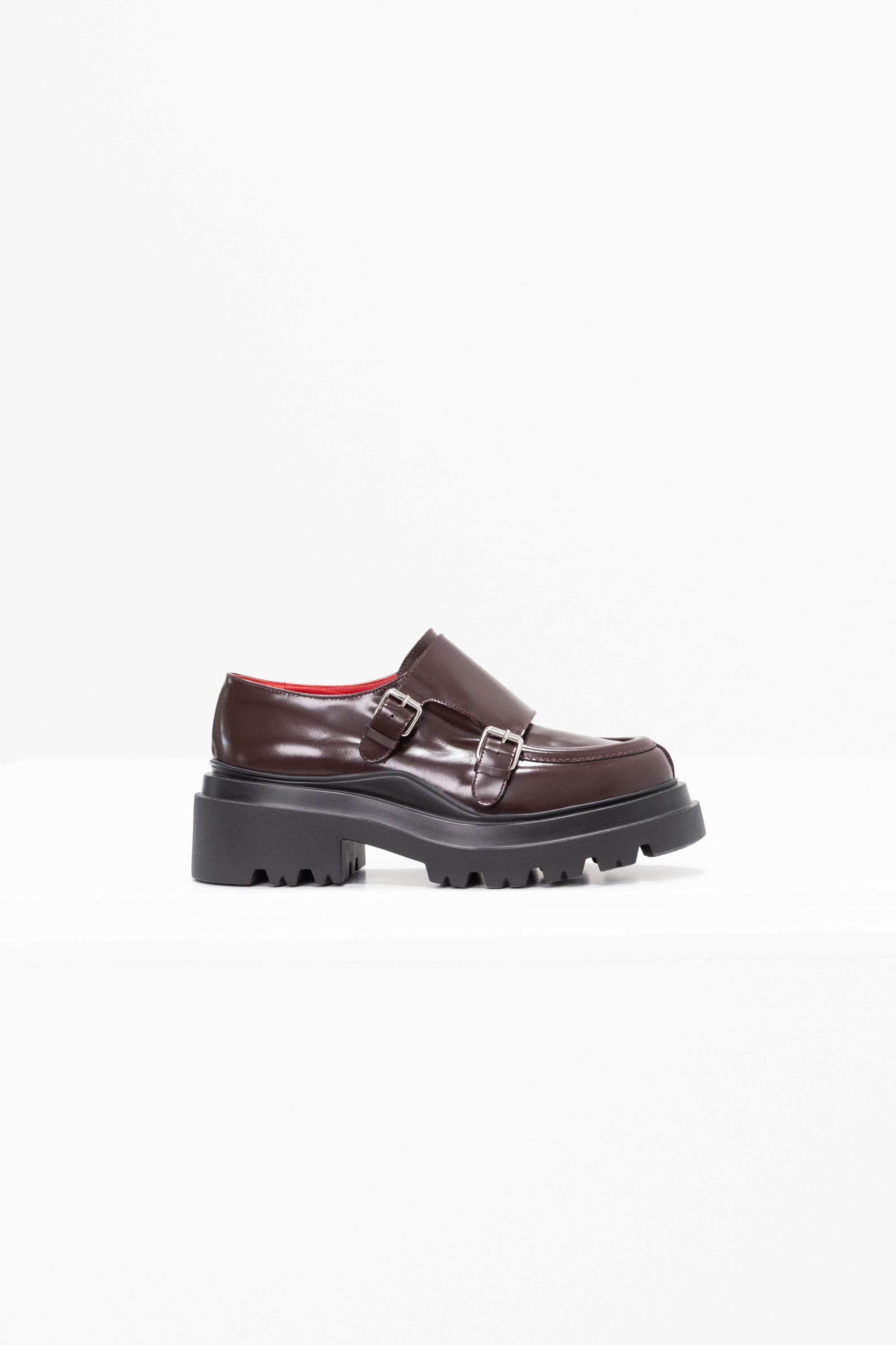 PLAN C - Loafer with Buckles, Oxblood