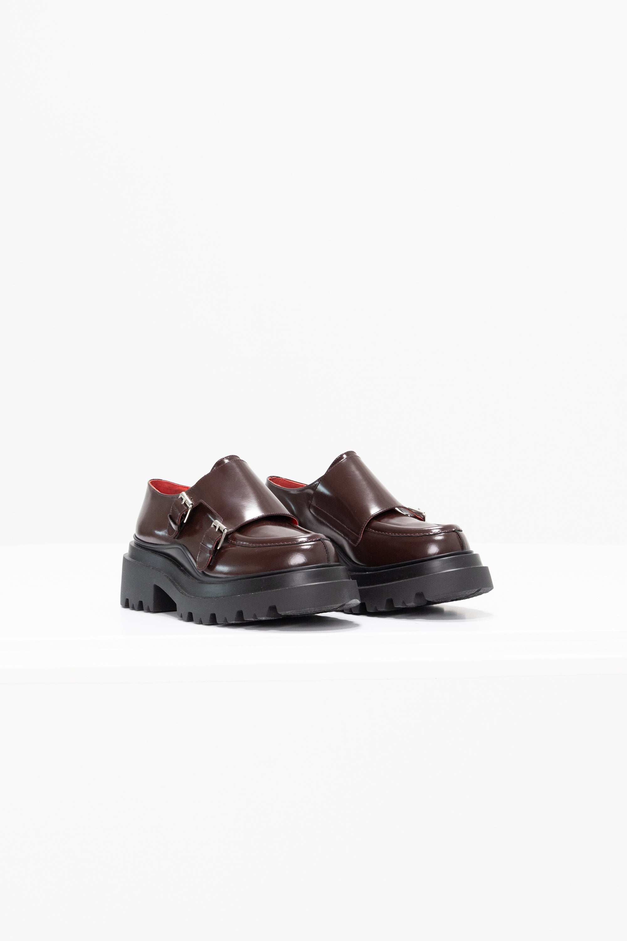 PLAN C - Loafer with Buckles, Oxblood