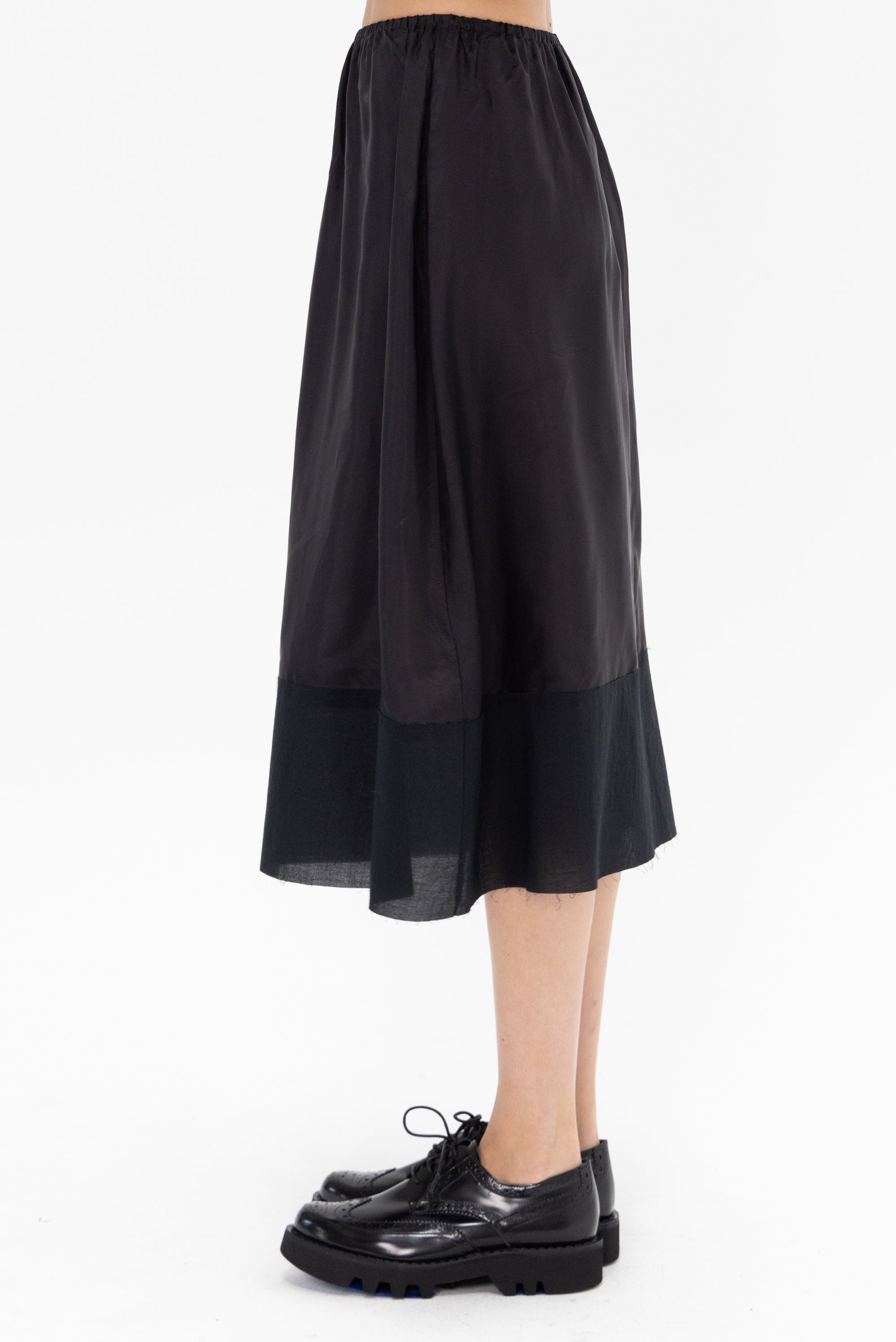 PAS DES CALAIS - Cupro Slip Under Skirt, Black