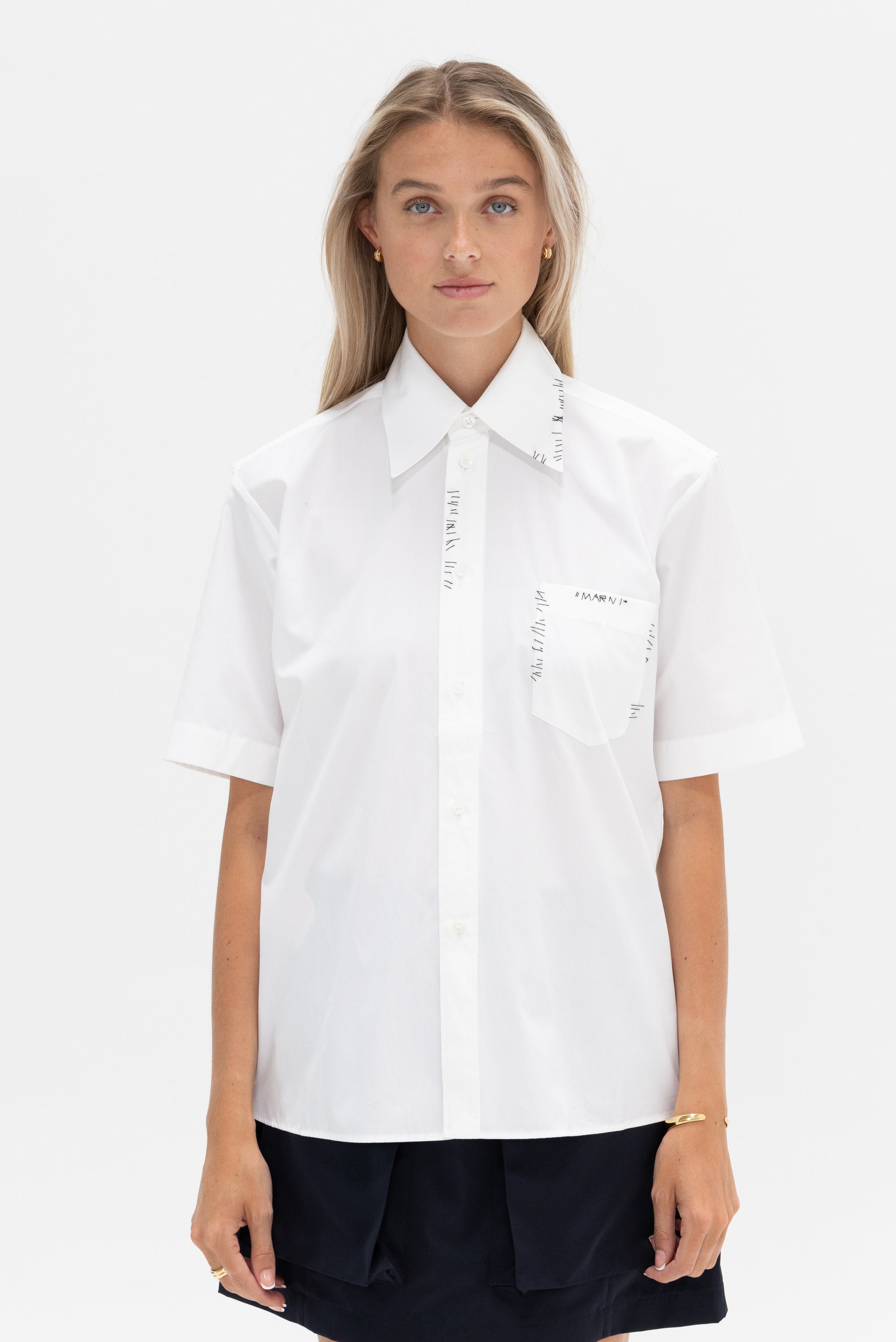 MARNI - Short Sleeve Button Down, Lily White