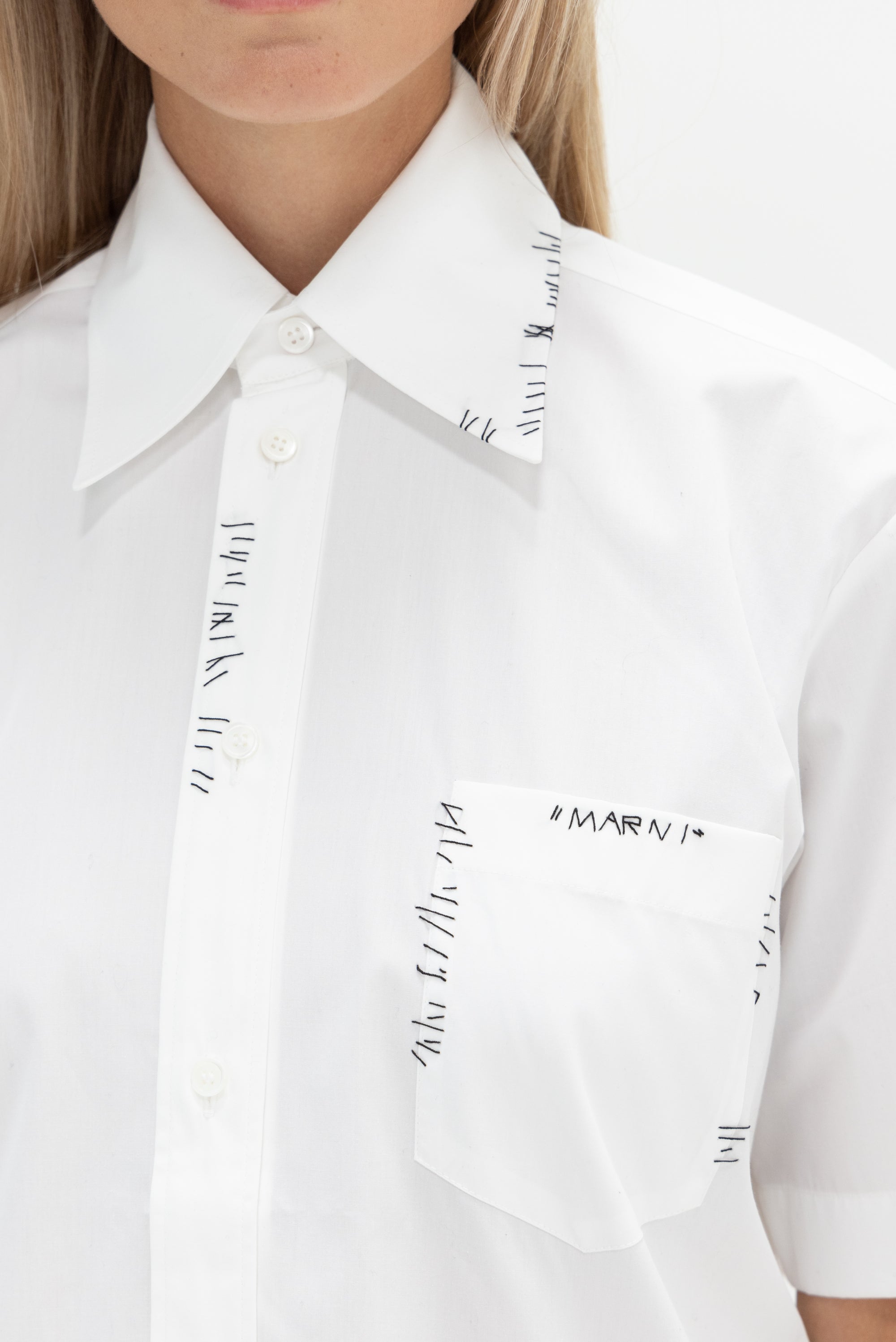 MARNI - Short Sleeve Button Down, Lily White