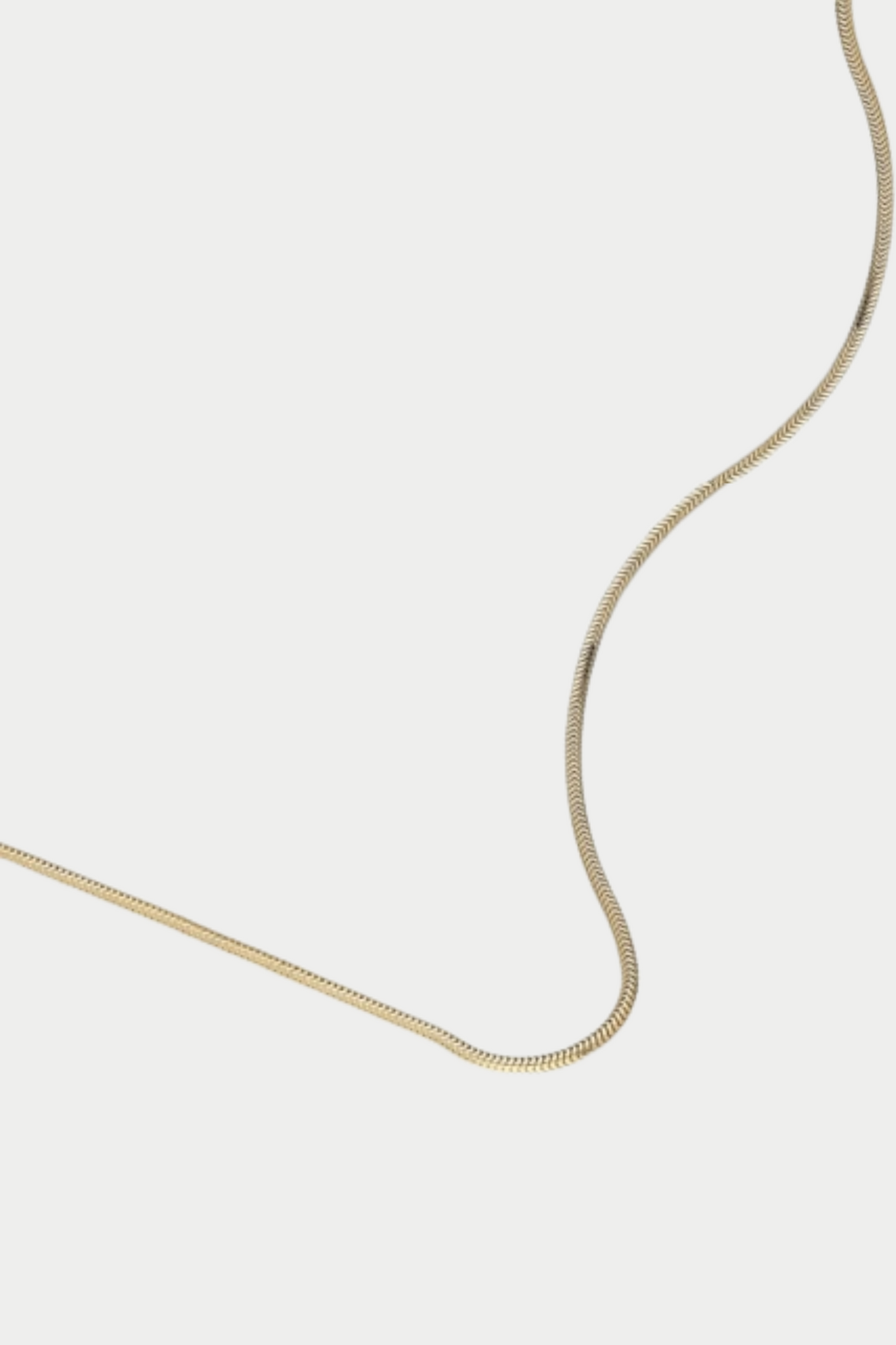 Snake Tube Chain, Yellow Gold Kick Pleat