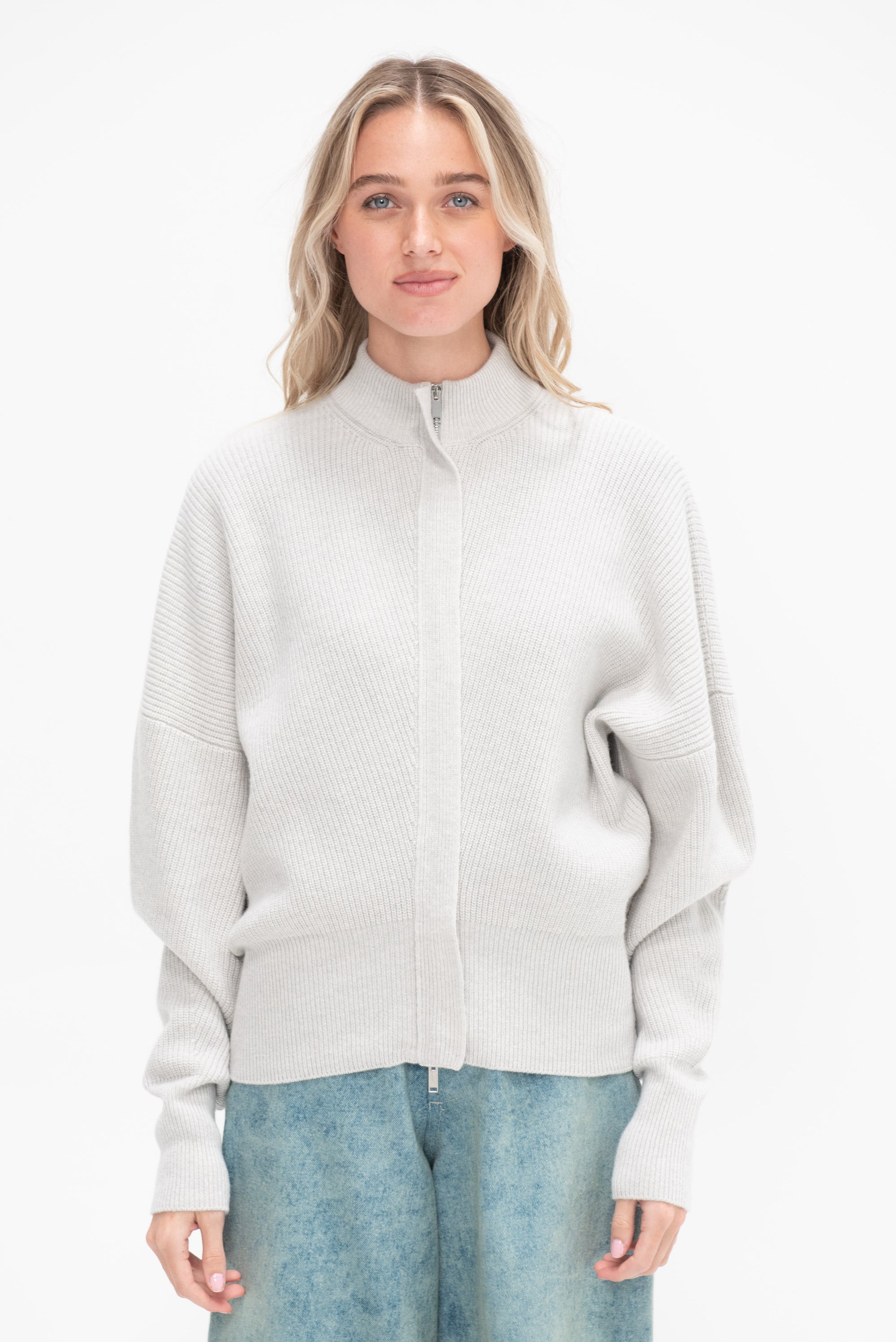 SA SU PHI - English Ribbed Cardigan, Ice