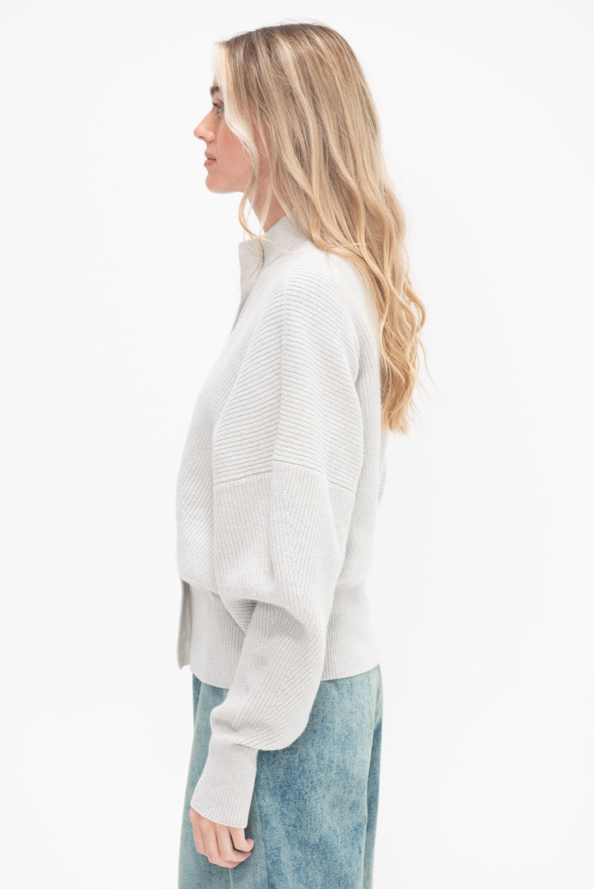 SA SU PHI - English Ribbed Cardigan, Ice