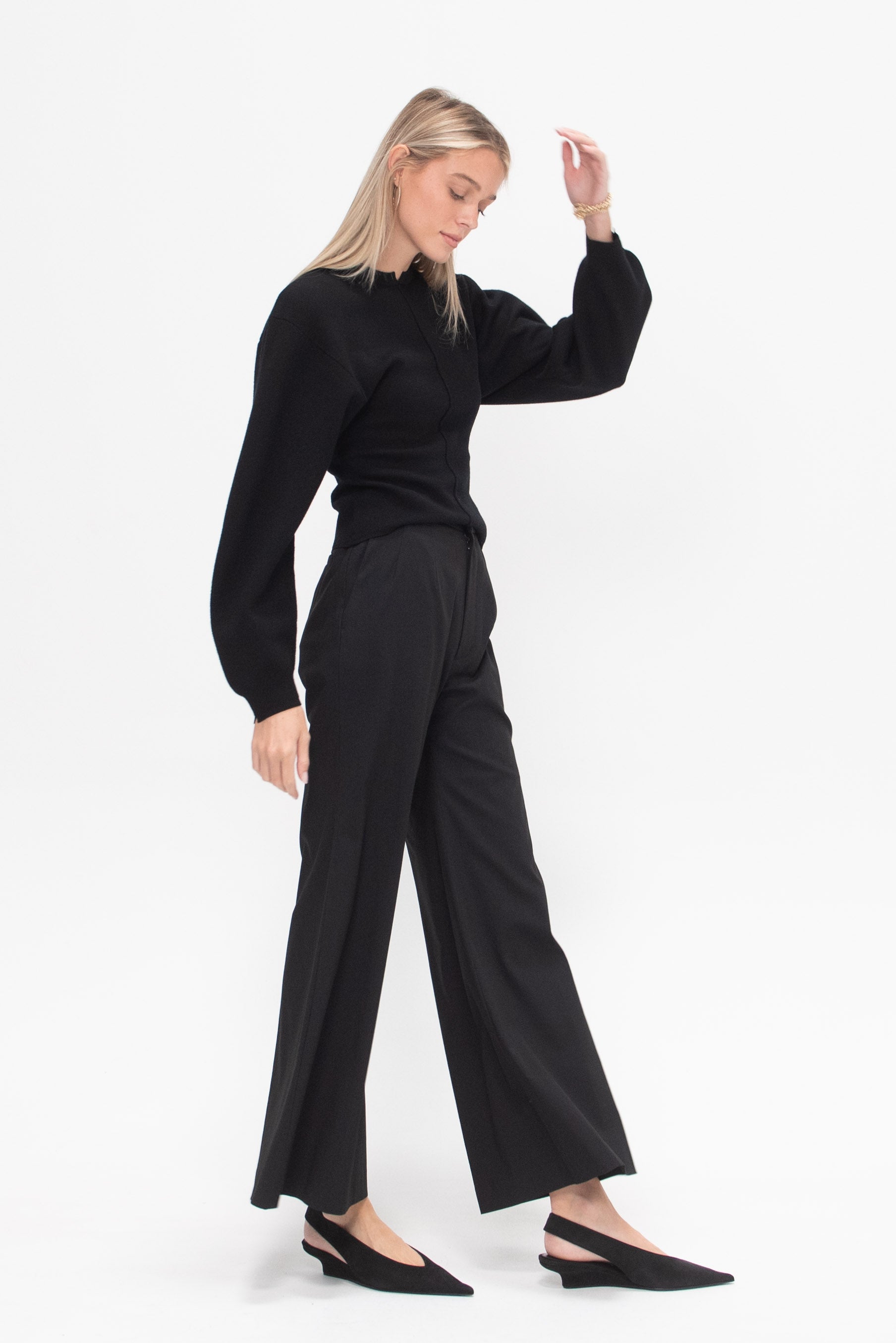 Aada Flare Pants, Black