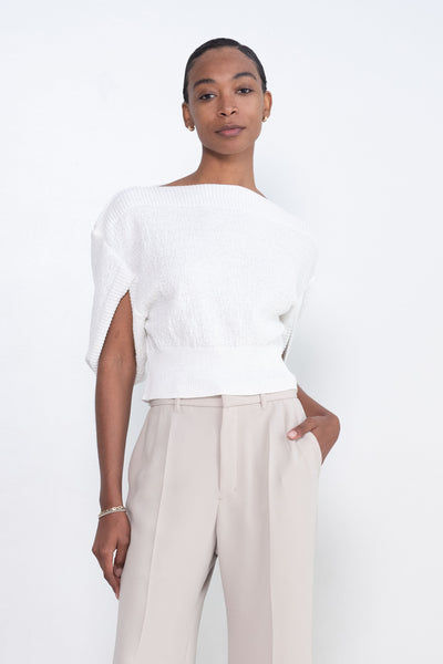 Akira Naka Nadia Knit Top, White – Kick Pleat