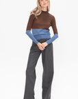 AKIRANAKA - Berta Colorblock Knit Sweater, Brown & Blue