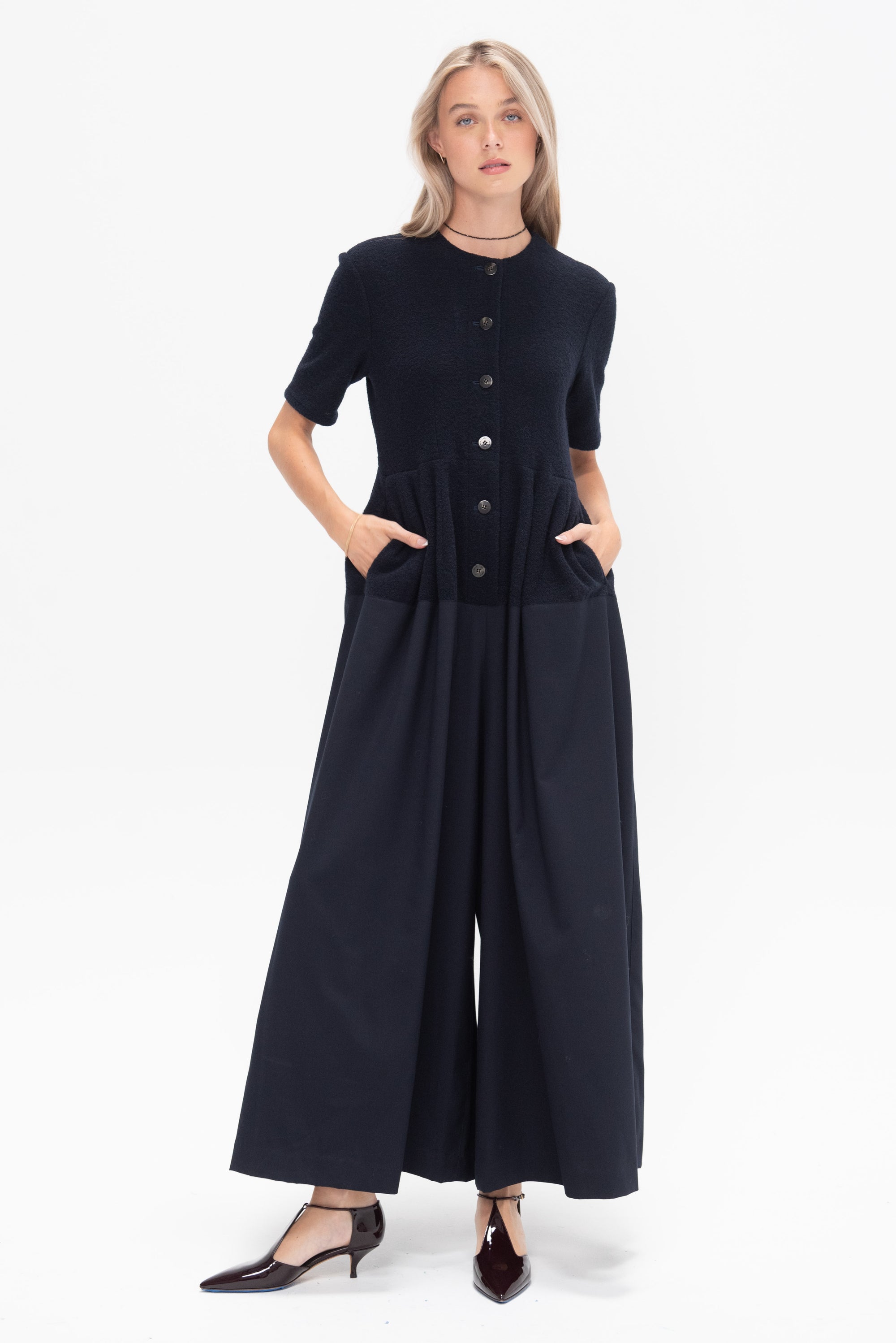 AKIRANAKA - Ilsa Jersey Jumpsuit, Navy