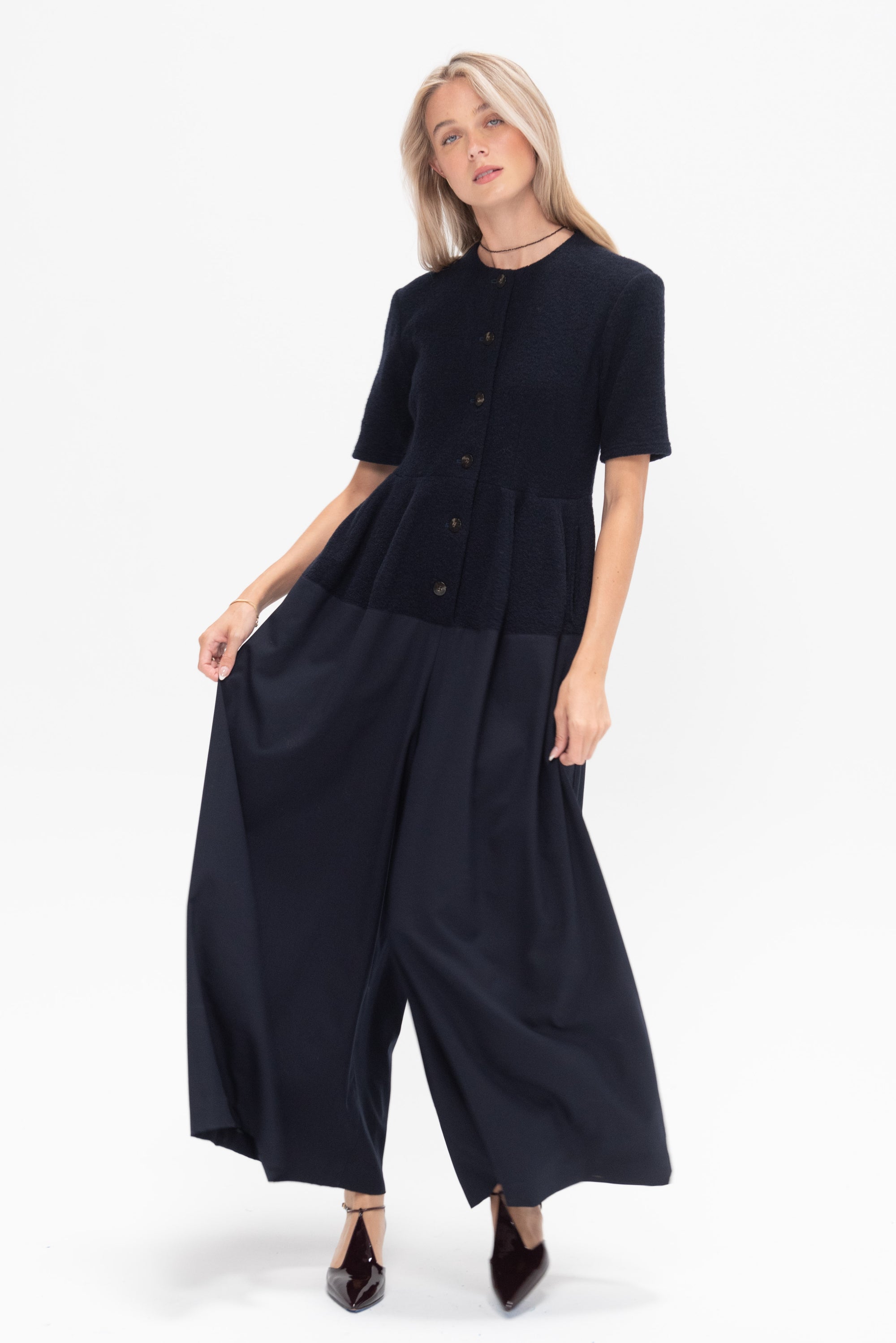 AKIRANAKA - Ilsa Jersey Jumpsuit, Navy