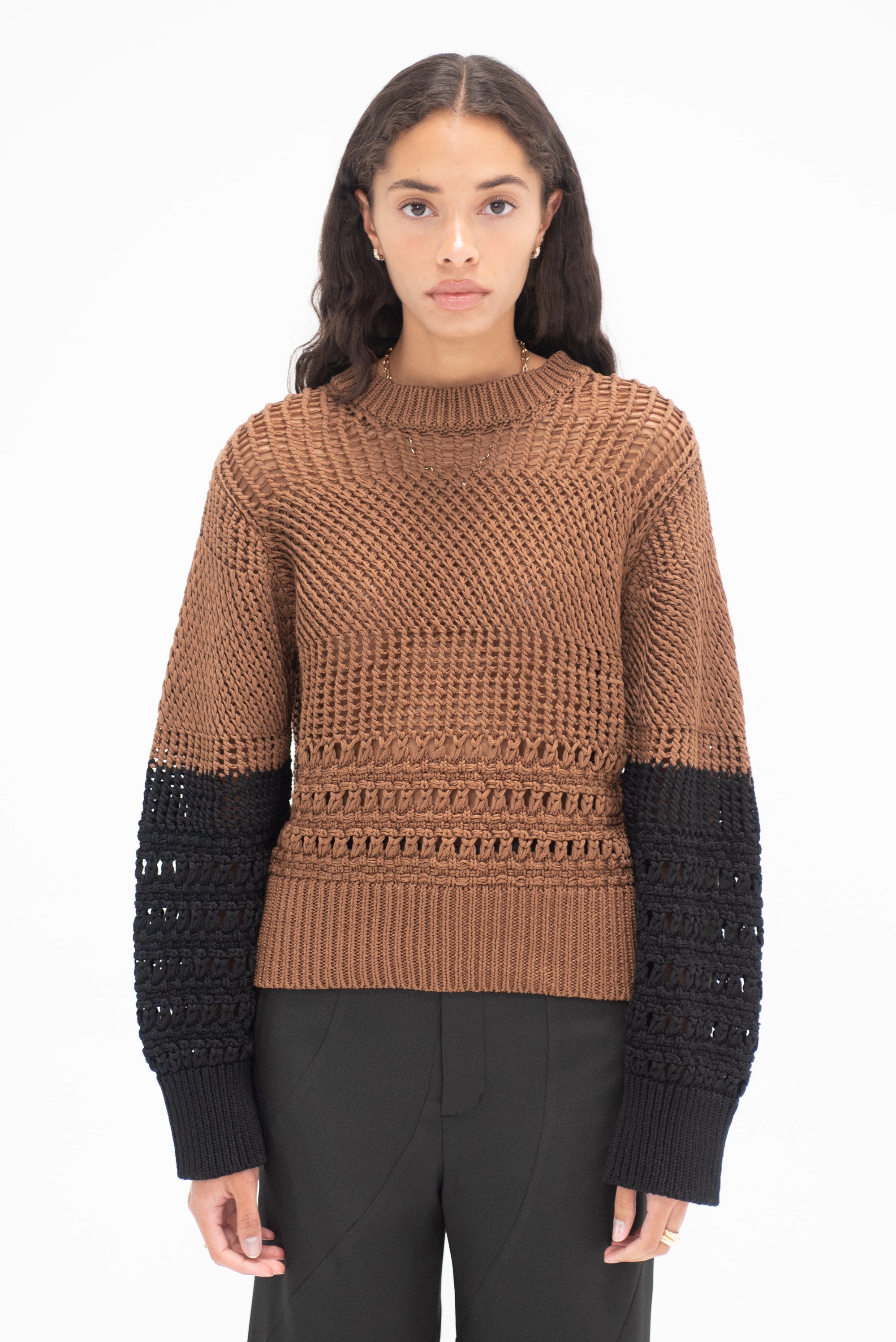 AKIRANAKA - Celia Knit, Black & Brown