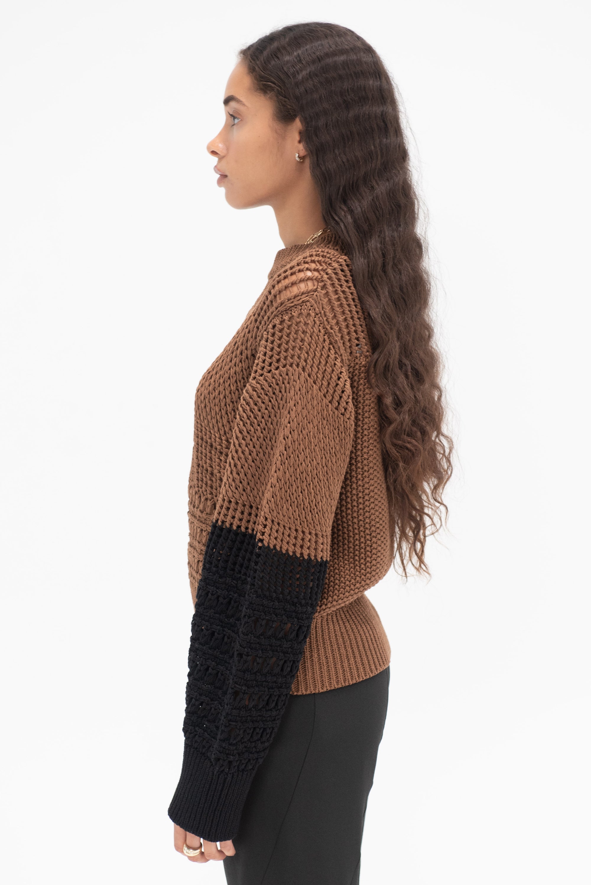 AKIRANAKA - Celia Knit, Black &amp; Brown