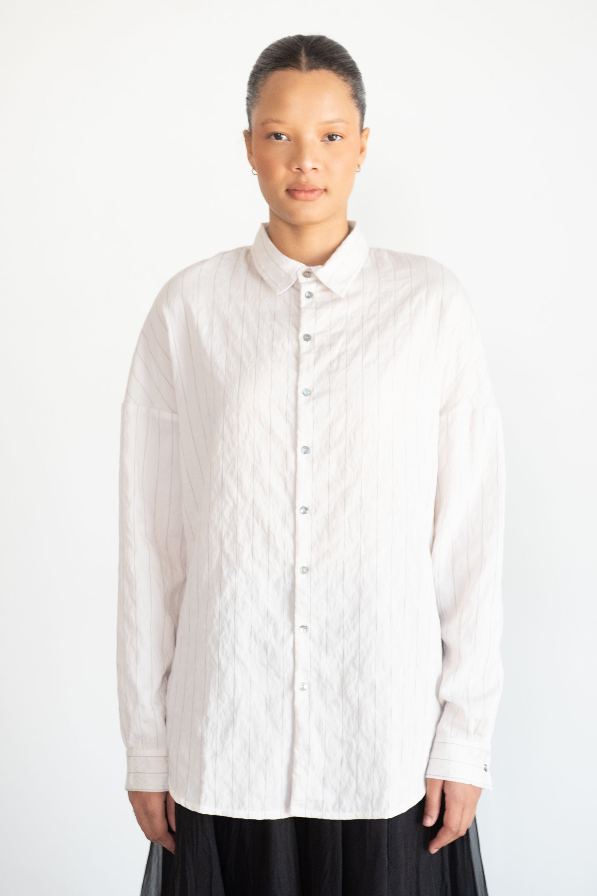 Album Di Famiglia Unisex Collar Shirt, offwhite stripes – Kick Pleat