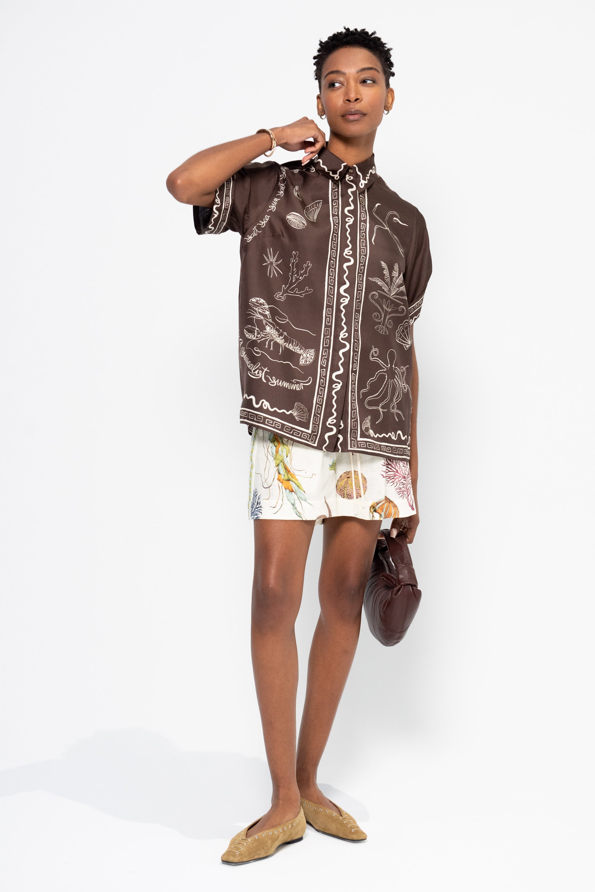 Sammy Silk Shirt, Chocolate