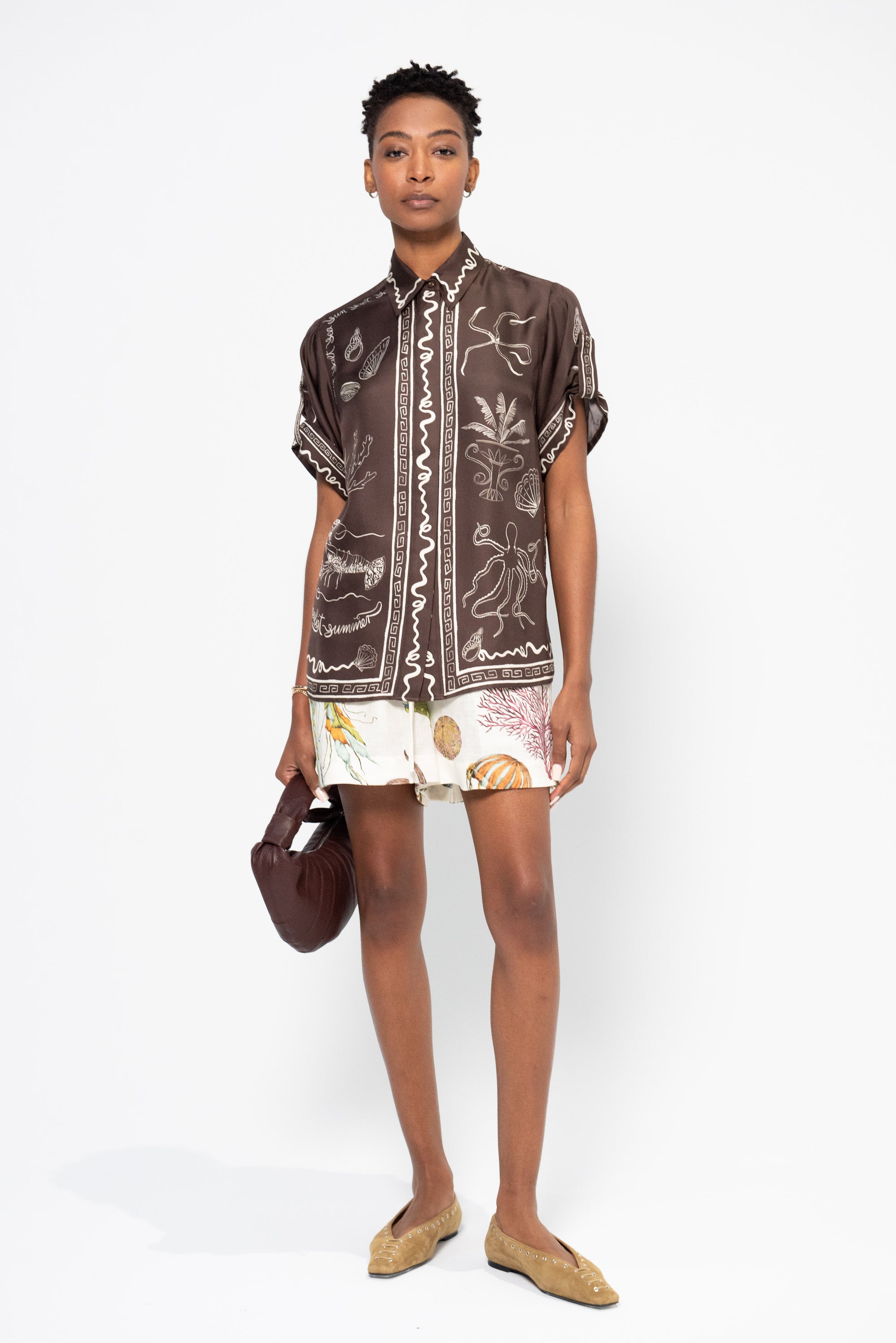 Sammy Silk Shirt, Chocolate