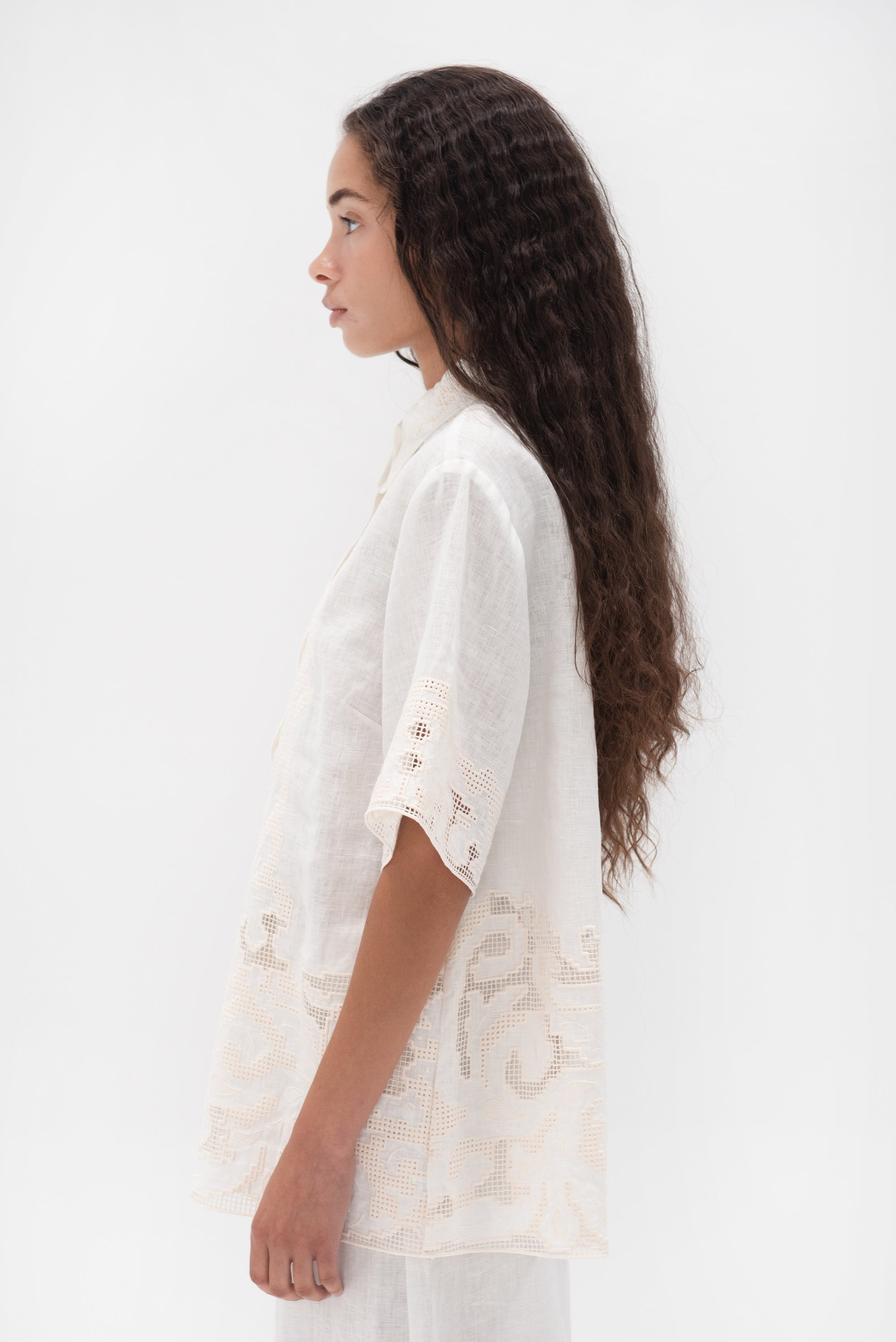 ALÉMAIS - Pegasus Embroidered Shirt, Ivory