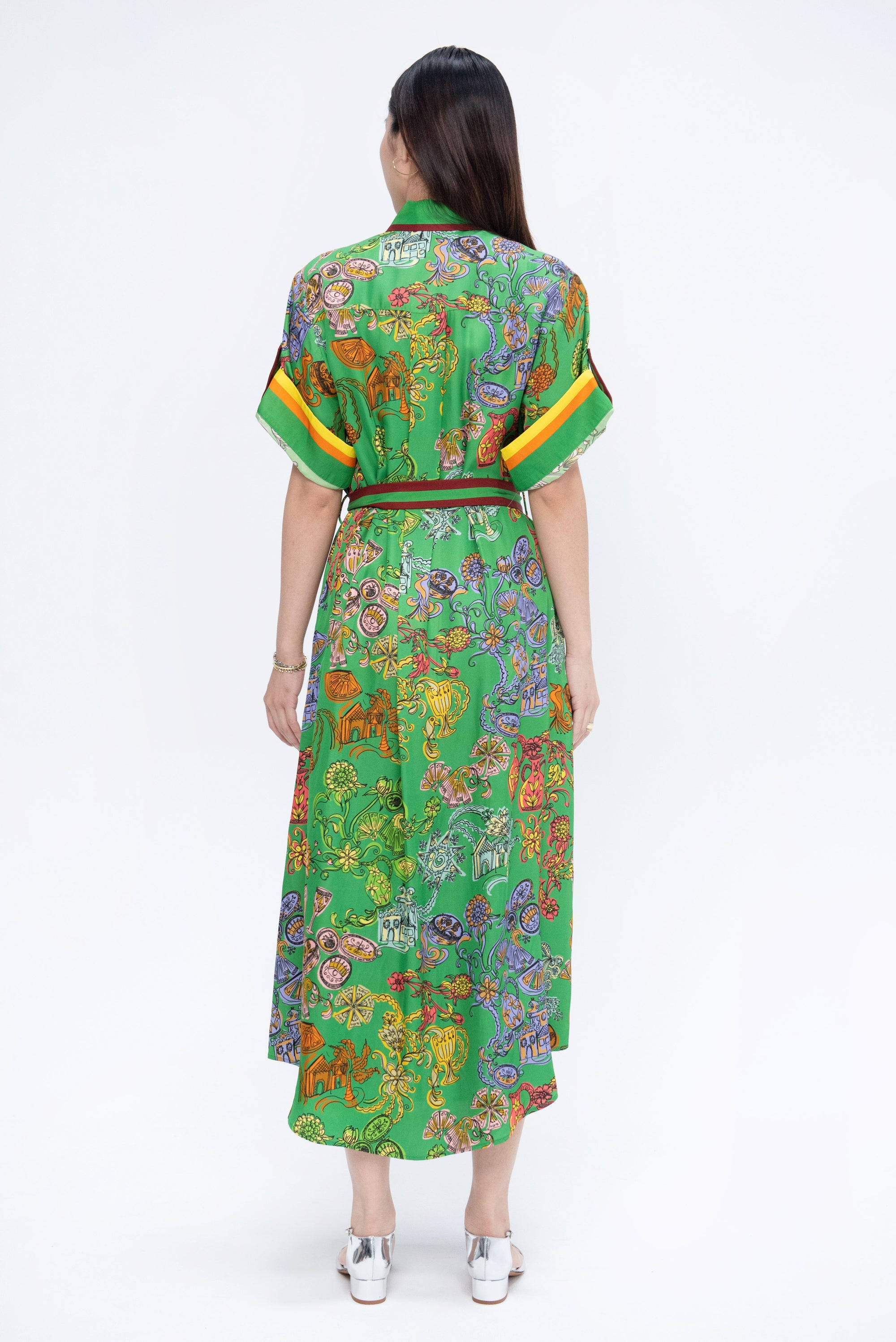 ALÉMAIS - Fiesta Shirtdress, Green