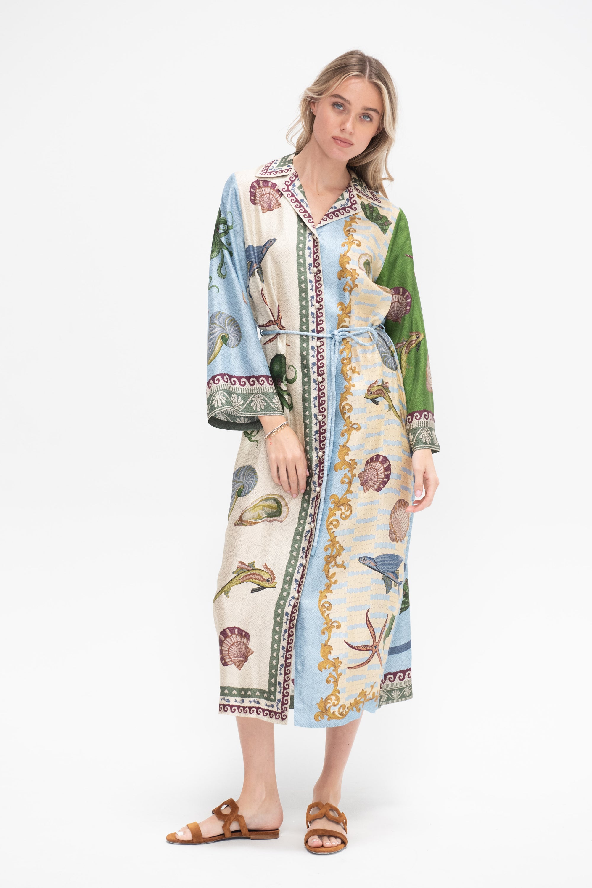 Bathhouse Silk Shirtdress, Multi