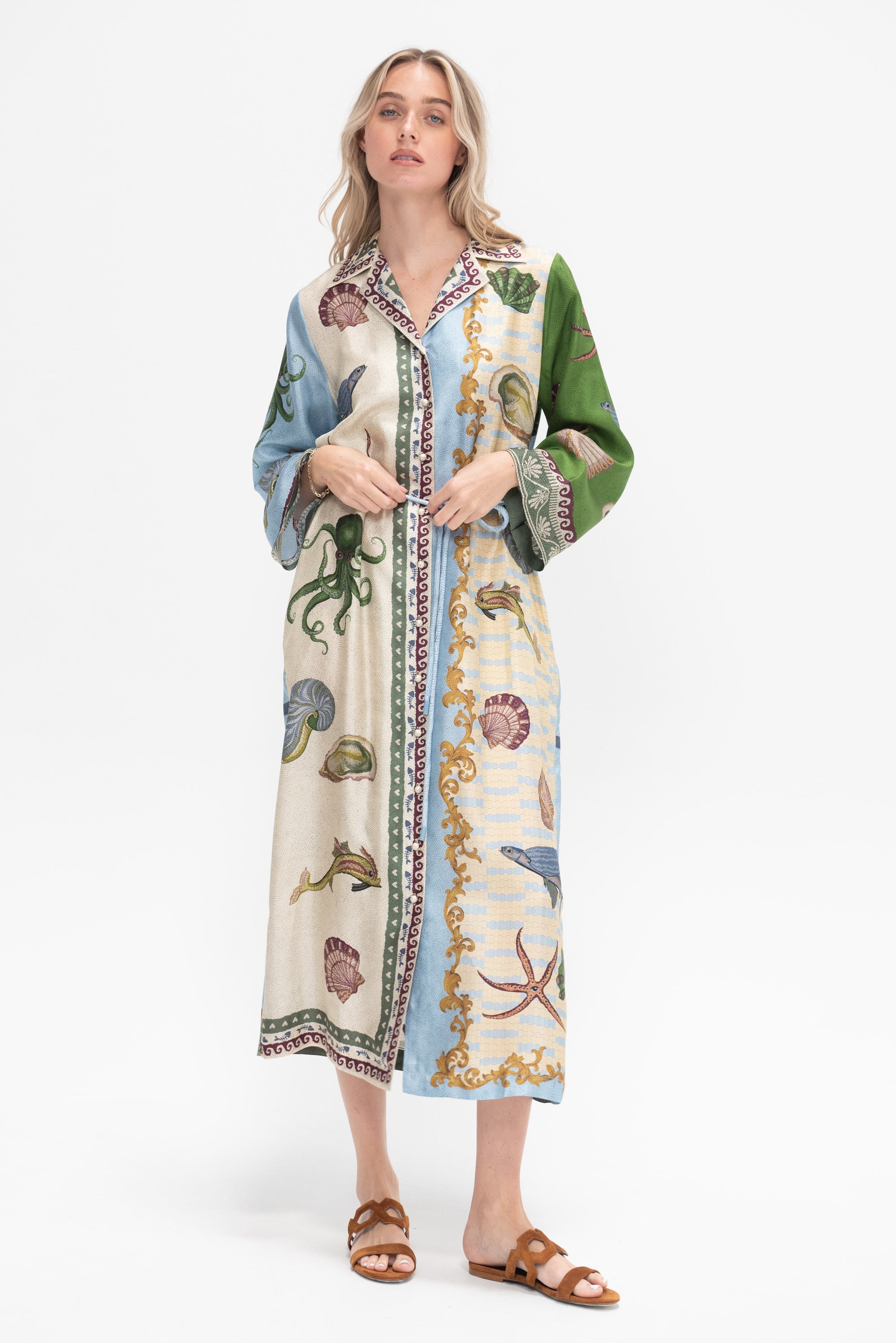 Bathhouse Silk Shirtdress, Multi