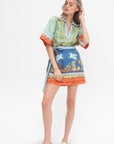 Surrealist Summer V Mini Dress, Multi