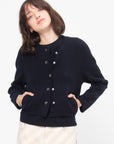 Round Neck Cardigan, Deep Night