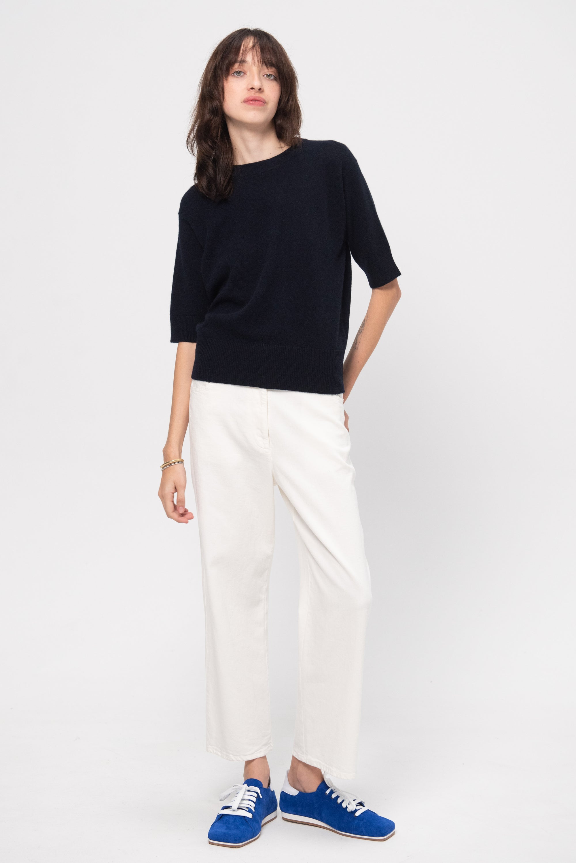 Round Neckline Sweater, Deep Night