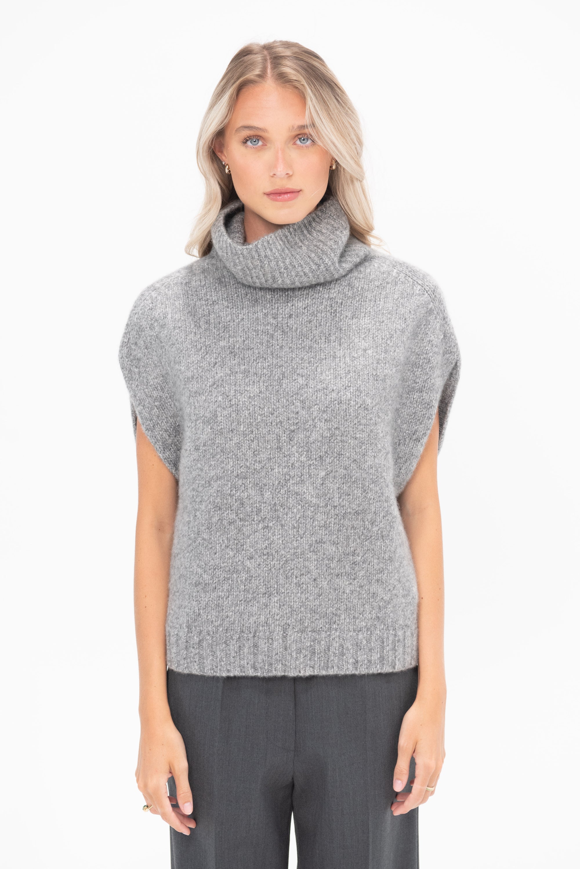 ALLUDE - Turtleneck Sweater, Heather Melange