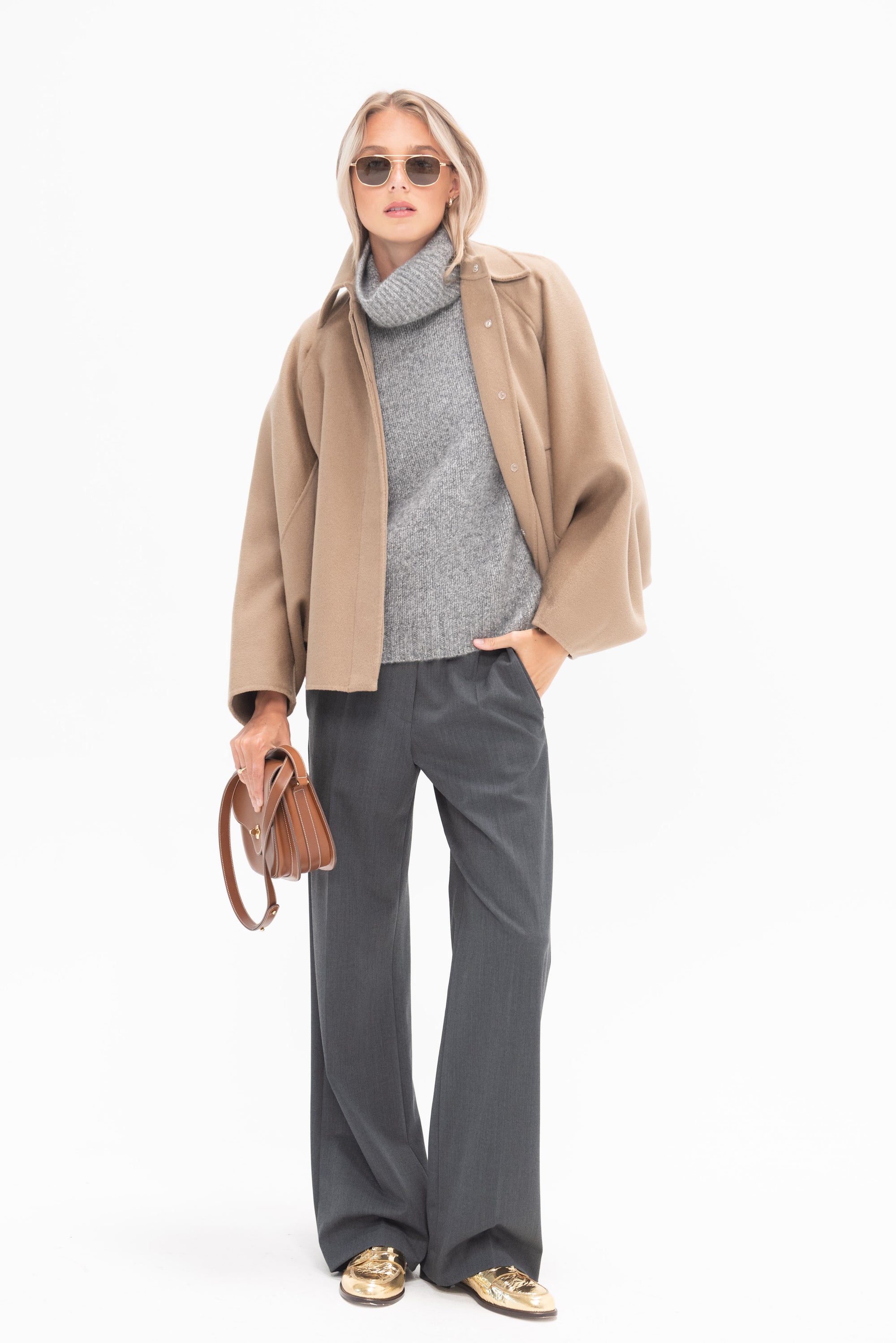 ALLUDE - Turtleneck Sweater, Heather Melange