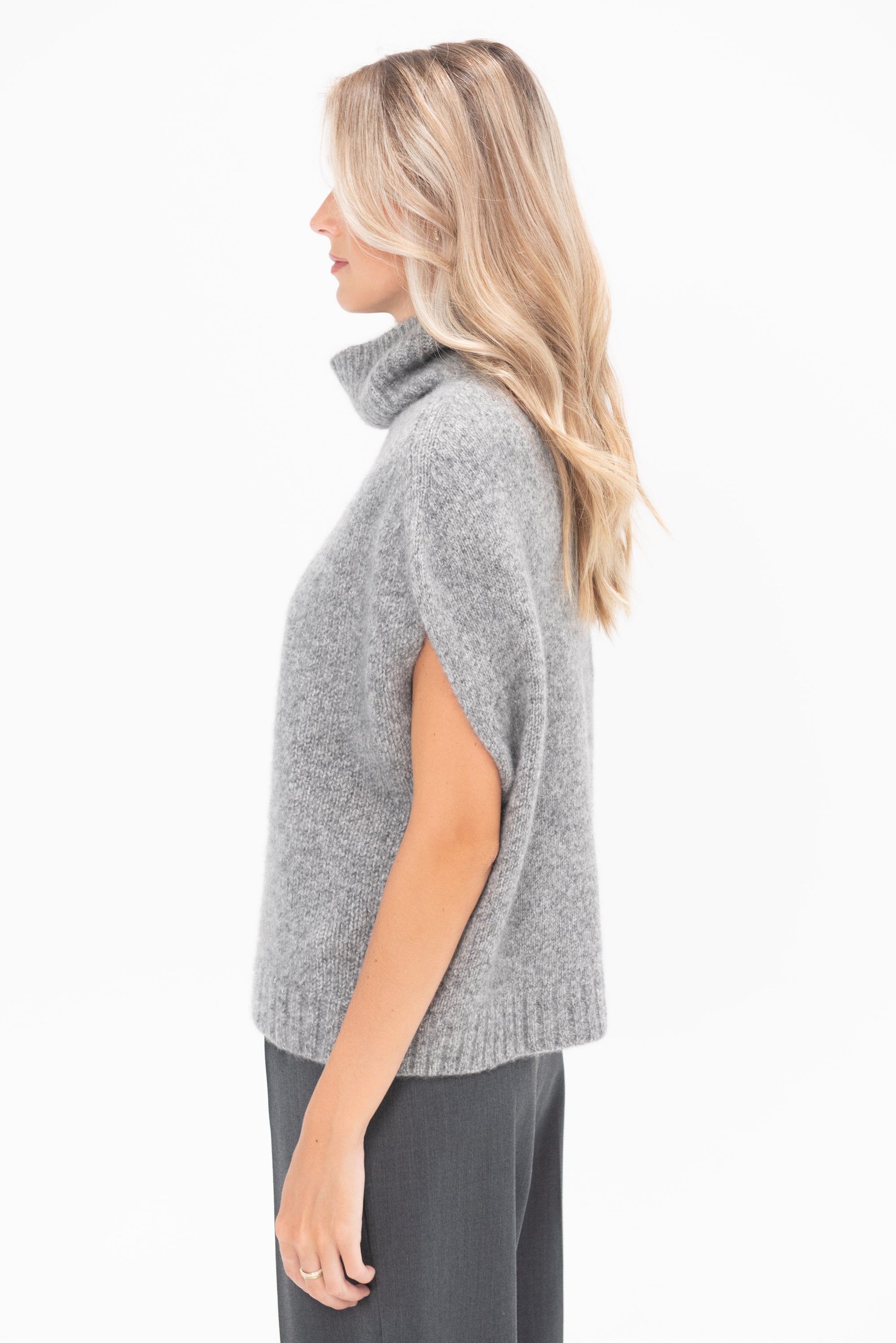 ALLUDE - Turtleneck Sweater, Heather Melange