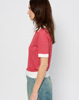 Poloneck Sweater, Red & White