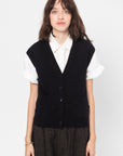 V-Neck Vest, Noir