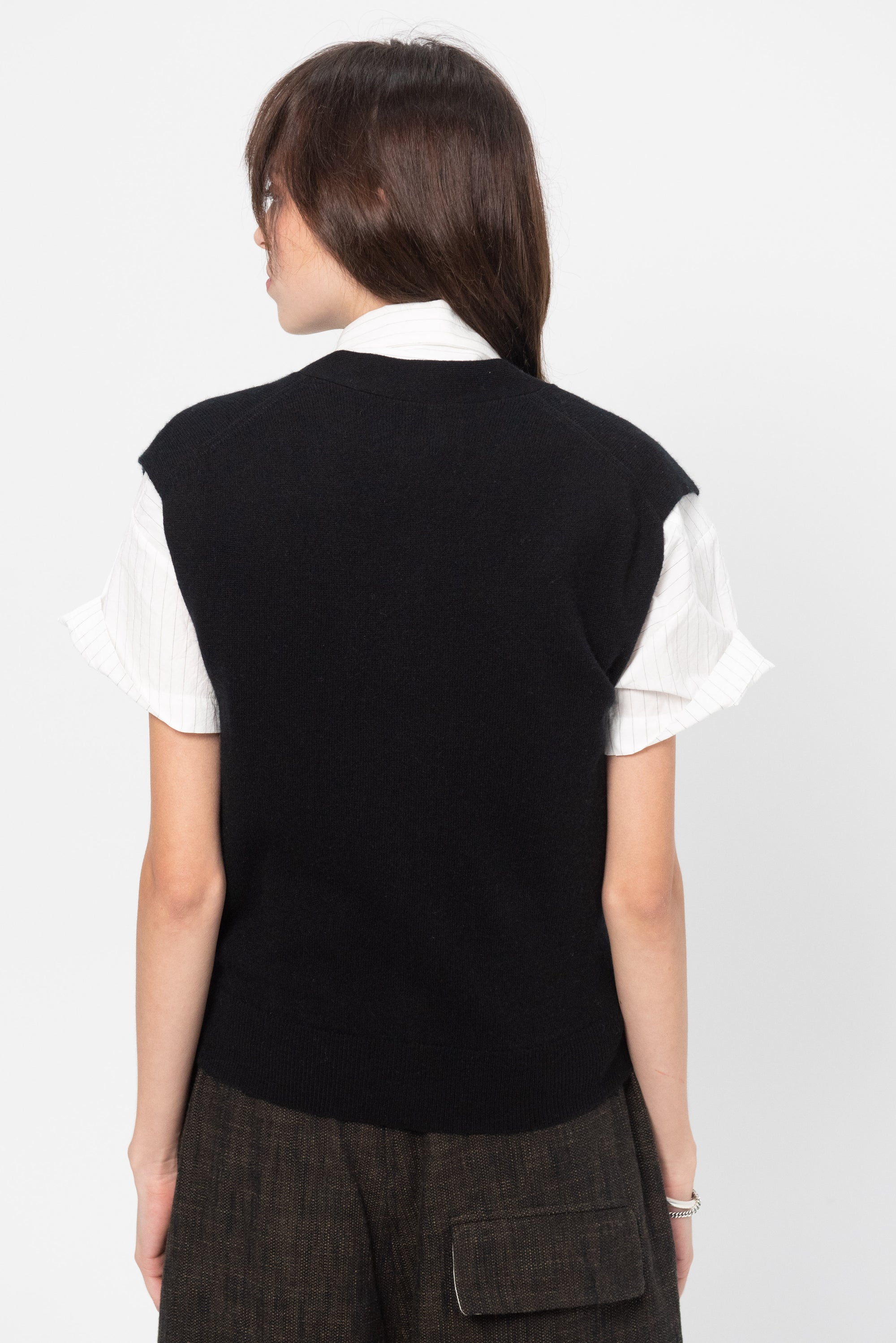 V-Neck Vest, Noir