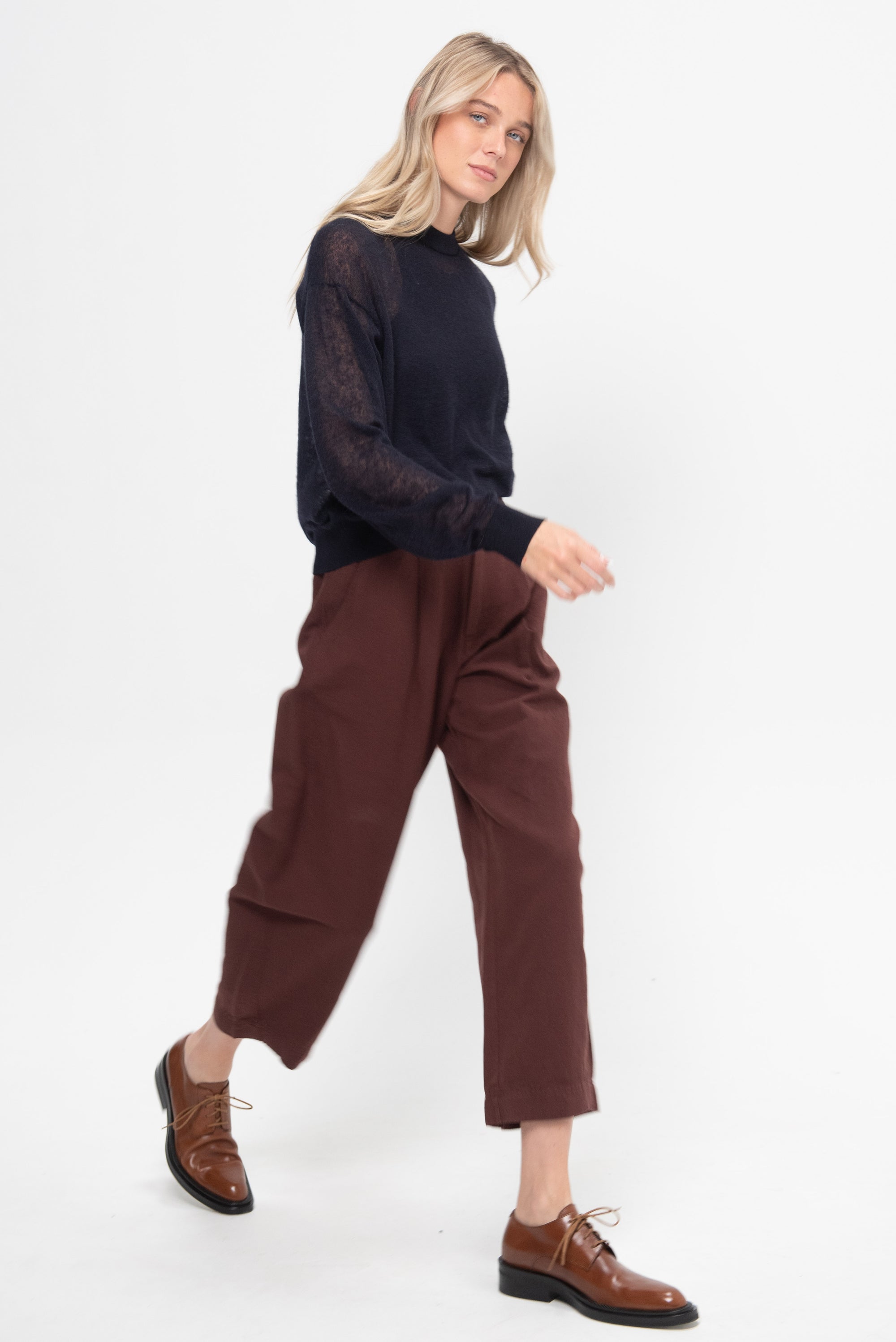 Bari Crop Trouser, Rosewood